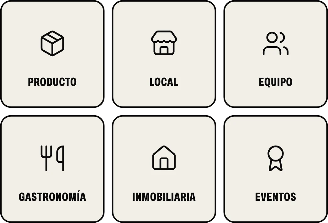 Qué fotografío: producto, local, equipo, gastronomía, inmobiliaria y eventos de empresa