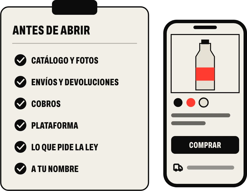 La lista antes de abrir una tienda online: catálogo y fotos, envíos y devoluciones, cobros, plataforma, lo que pide la ley y todo a tu nombre