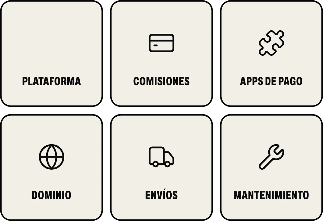 Lo que se repite en una tienda online: la plataforma, las comisiones, las apps y extensiones de pago, el dominio, los envíos y el mantenimiento